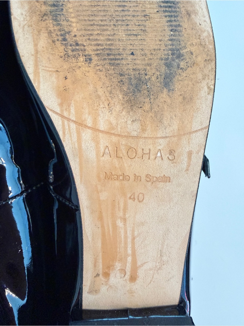ALOHAS Luke Black Patent Ty Leather Ballet Flats, Size 40/US 10 (fits like 9.5) - Picture 10 of 10
